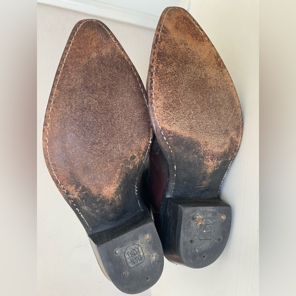 Mens Dan Post Black Cherry Leather Cowboy Boot | Size 8 - Picture 7 of 9